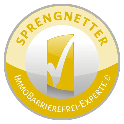 Sprengnetter Logo mit ImmoBarrierefrei-Experte Text